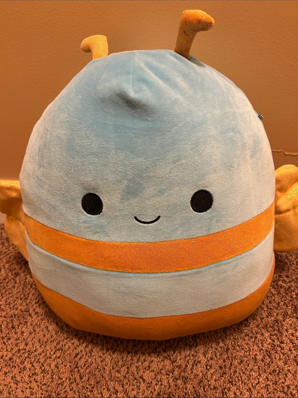 Squishmallows Light Blue and GOLD Bee Plush